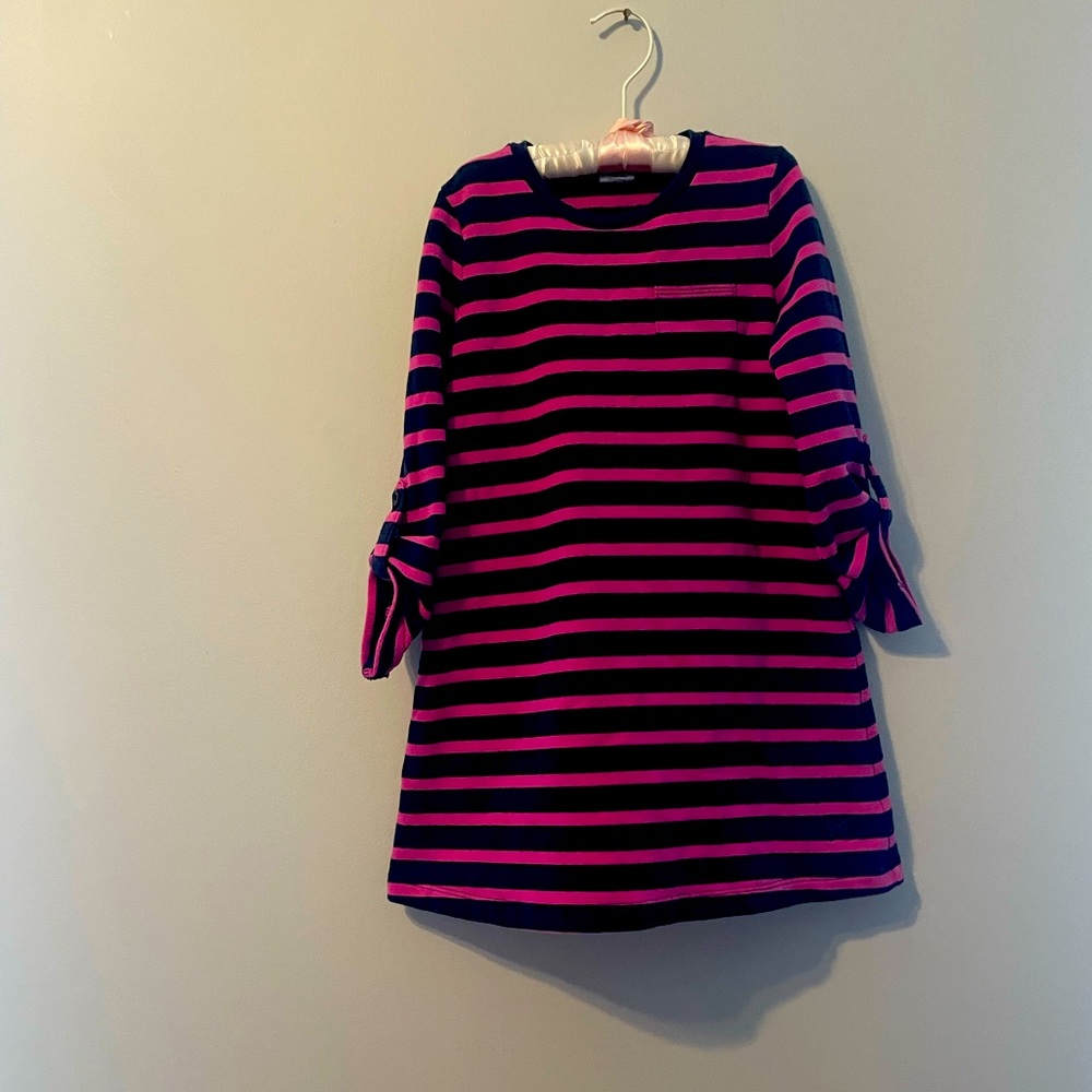Gymboree striped casual navy and pink dress size 5